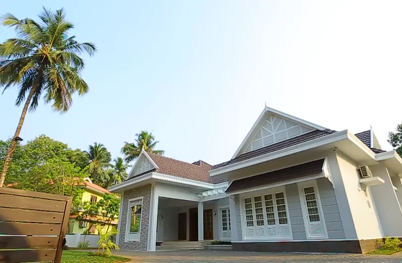 Front view of a house with tastefully crafted windows and doors