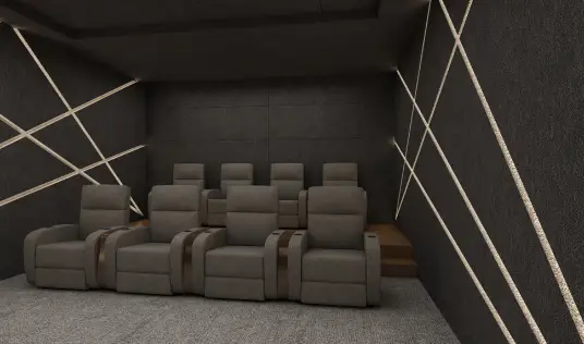 Home theater setup with Comfortable seating